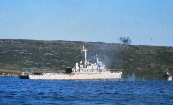 HMS Fearless attacked in San Carlos