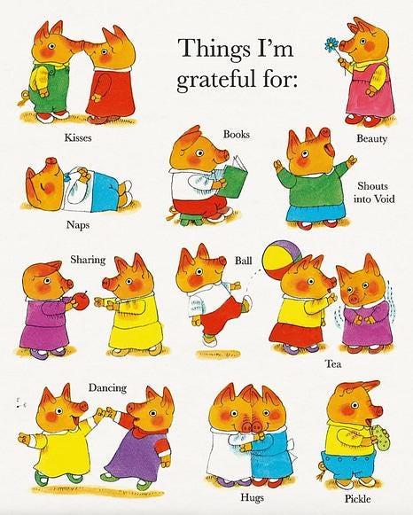 Christmas decorations in Adelaide Arcade, Richard Scarry 'Things I'm grateful for' illustration, books including Sea Green at AGSA.