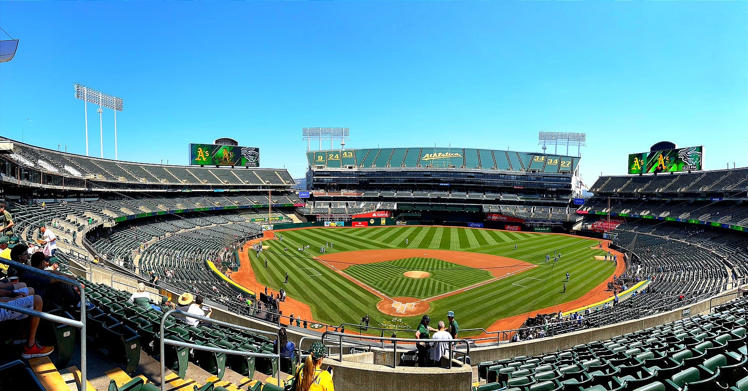 Panorama of the Oakland Coliseum