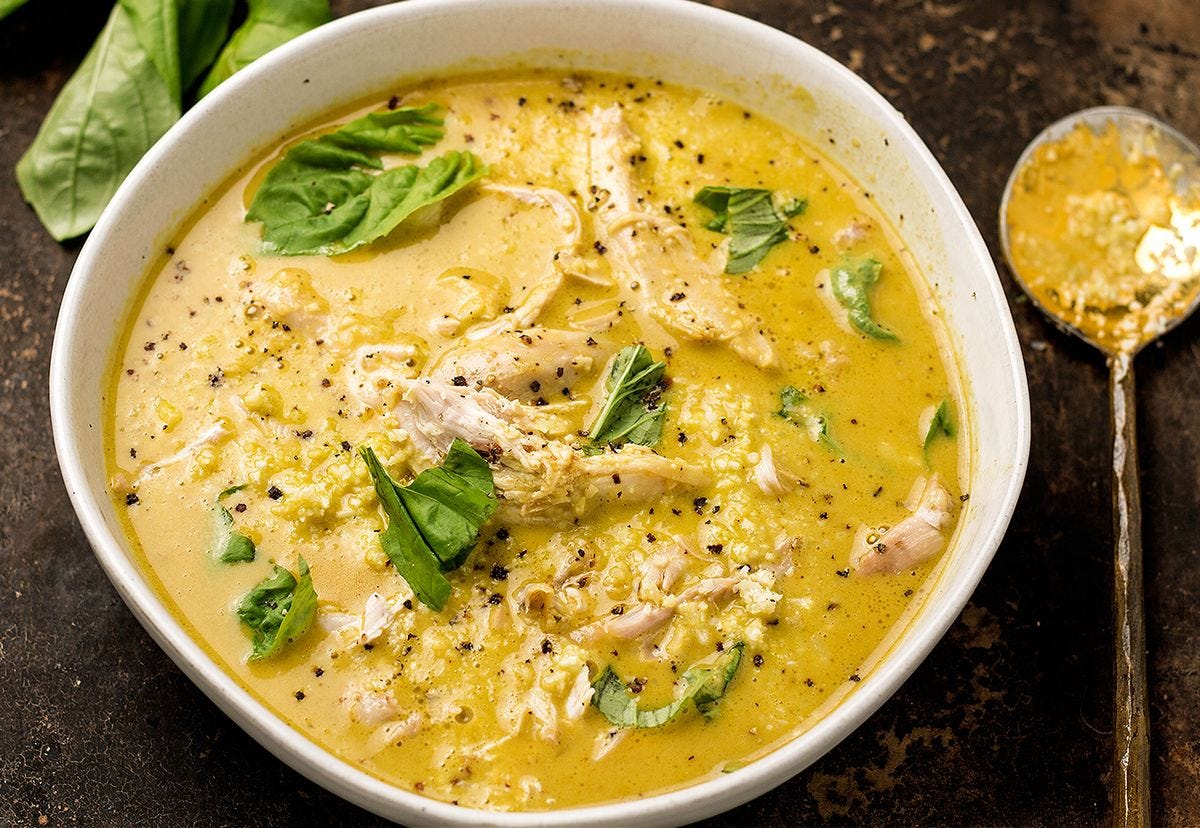 Bowl of Chicken Coconut Curry over Cauliflower Rice Bowl of Chicken Coconut Curry over Cauliflower Rice