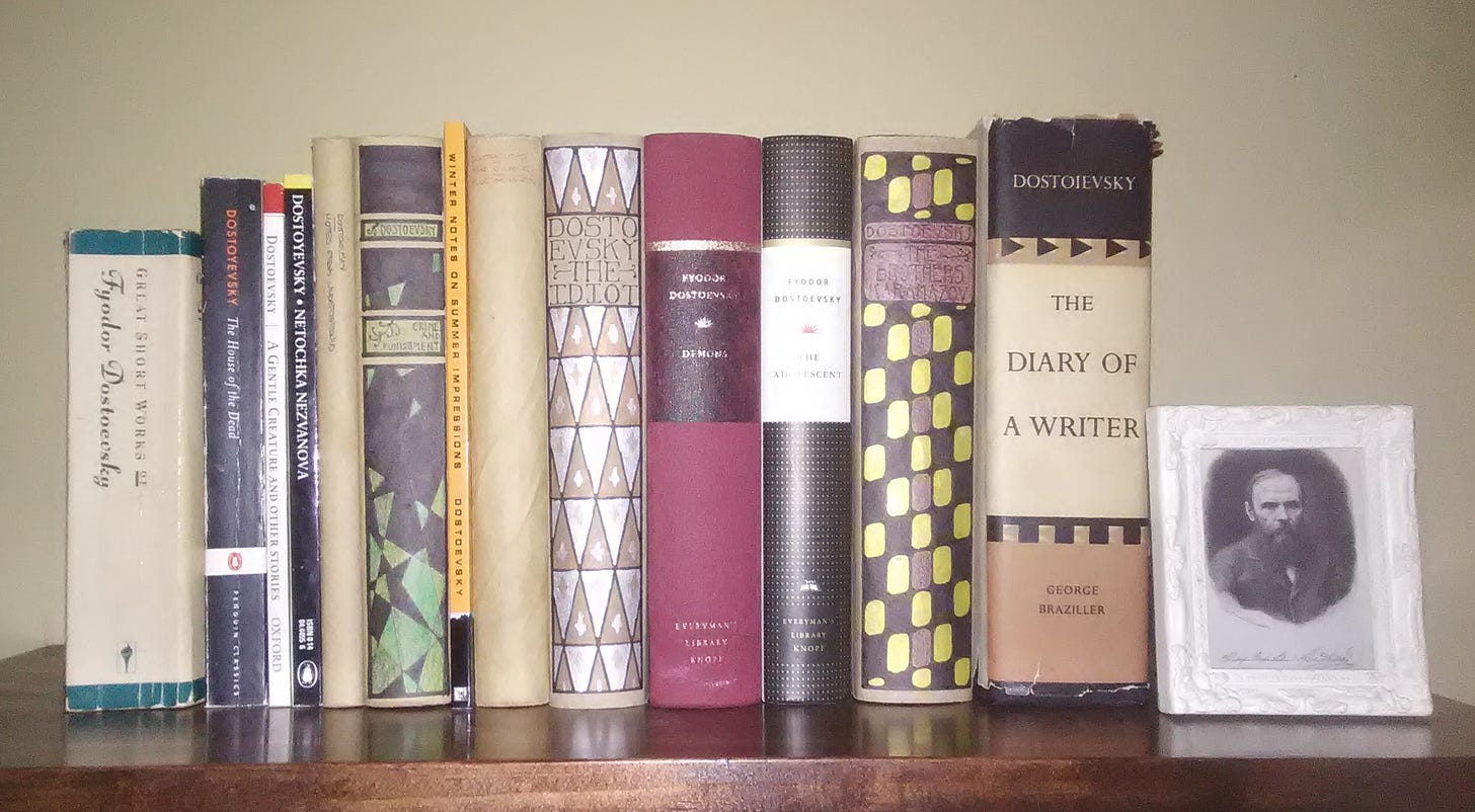 Dostoevsky books and portrait