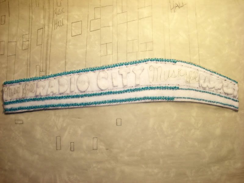 felt fiber art radio city music hall beaded painting city scene bead embroidery felt fiber art radio city music hall beaded painting city scene bead embroidery