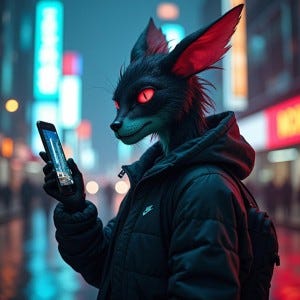 Influencer athlete hybrid creature streaming from a smartphone