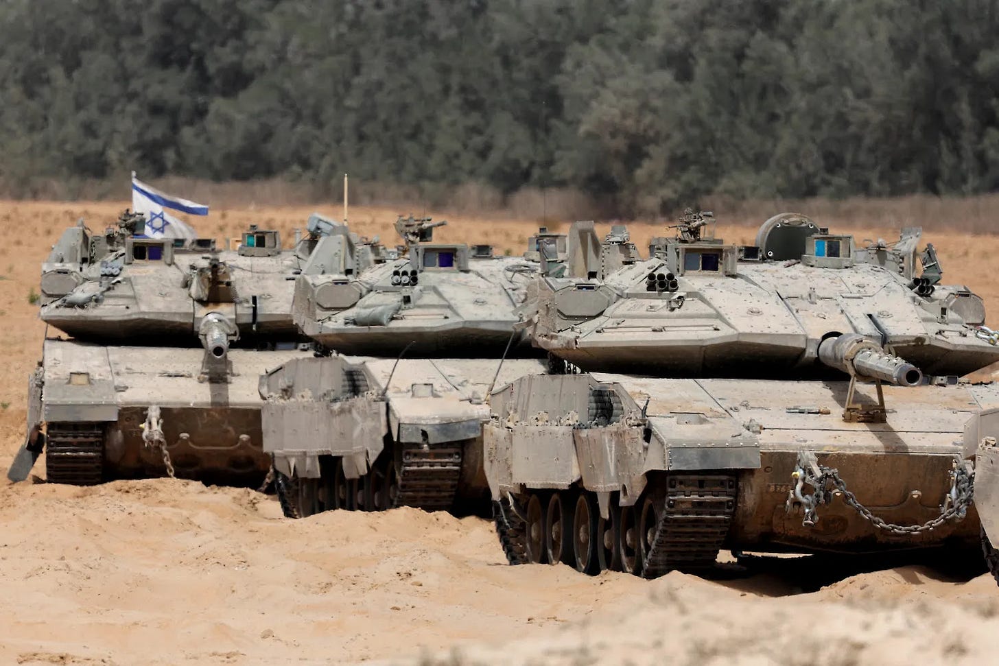 Israeli troops deploy to the border with Gaza.