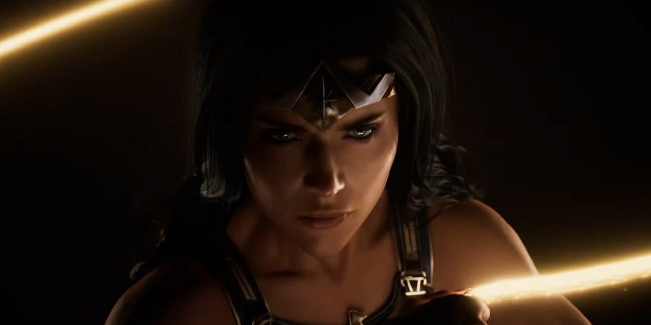 Monolith Productions' Wonder Woman appears to be invisibly jetting itself towards an announcement at The Game Awards