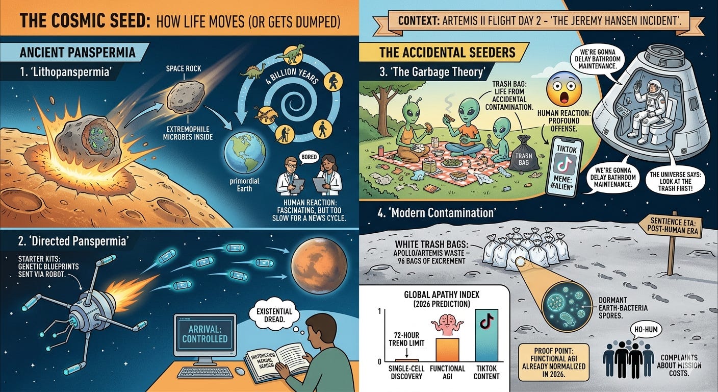 The Great Filter is a Toilet: Artemis II, Alien Garbage, and the Apathy of AGI