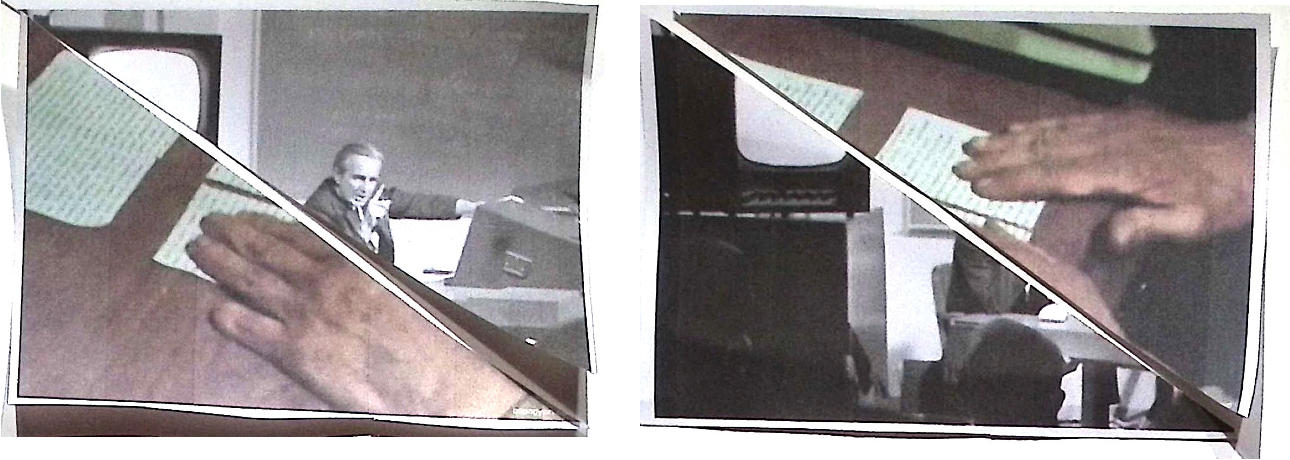 Burroughs and Engelbart cut up, but with half of each image traded out with the other.