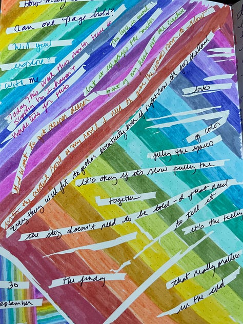 Pages from a journal with images and text
