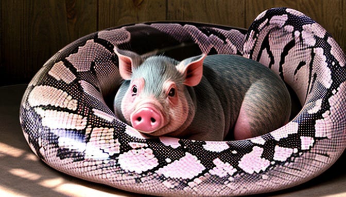 Pig in the Python Wants Meaning. or Death with Dignity, One or the Other |  by Tom Nickel | Medium