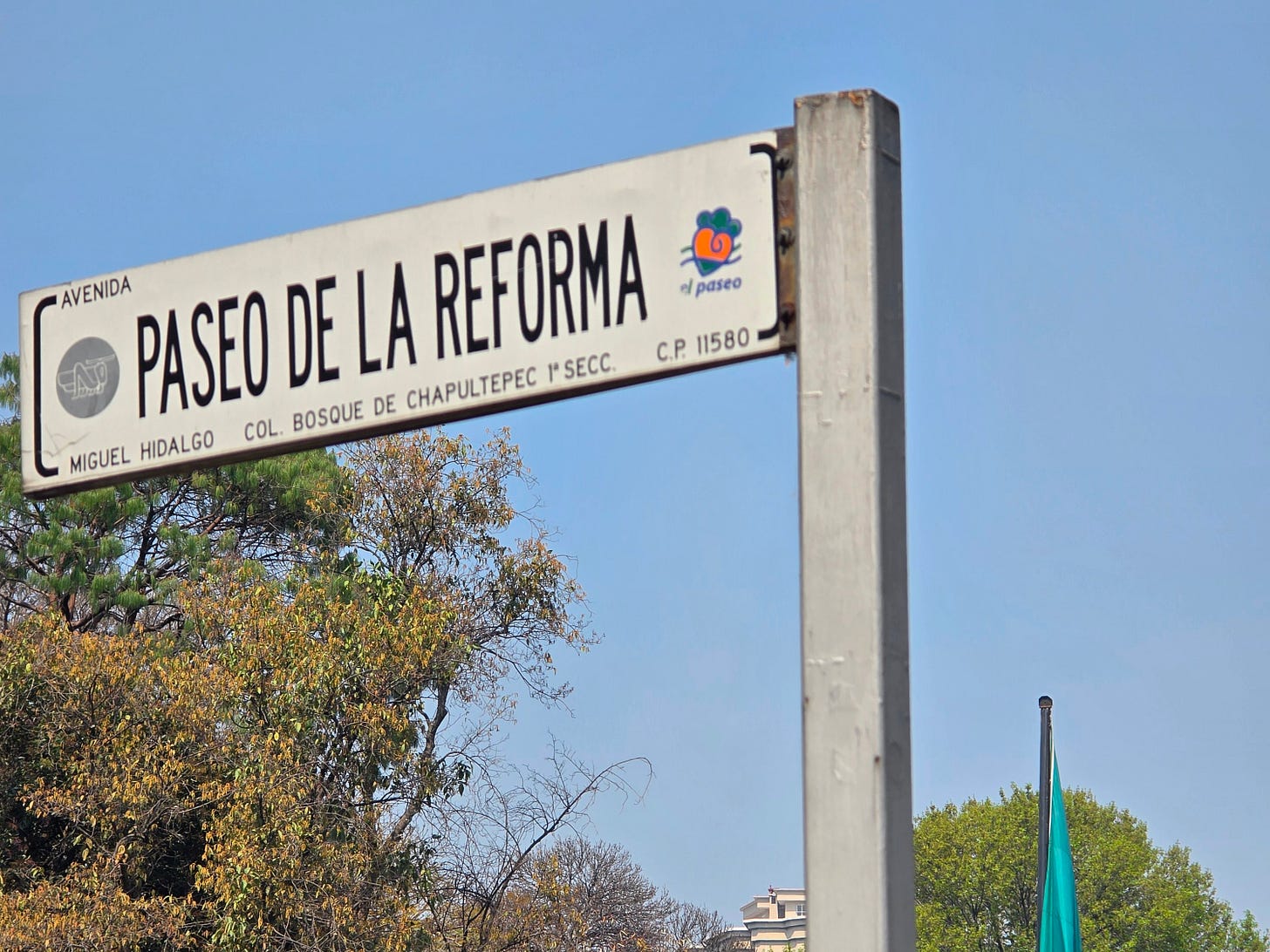 Paseo de la Reforma street sign, Mexico City