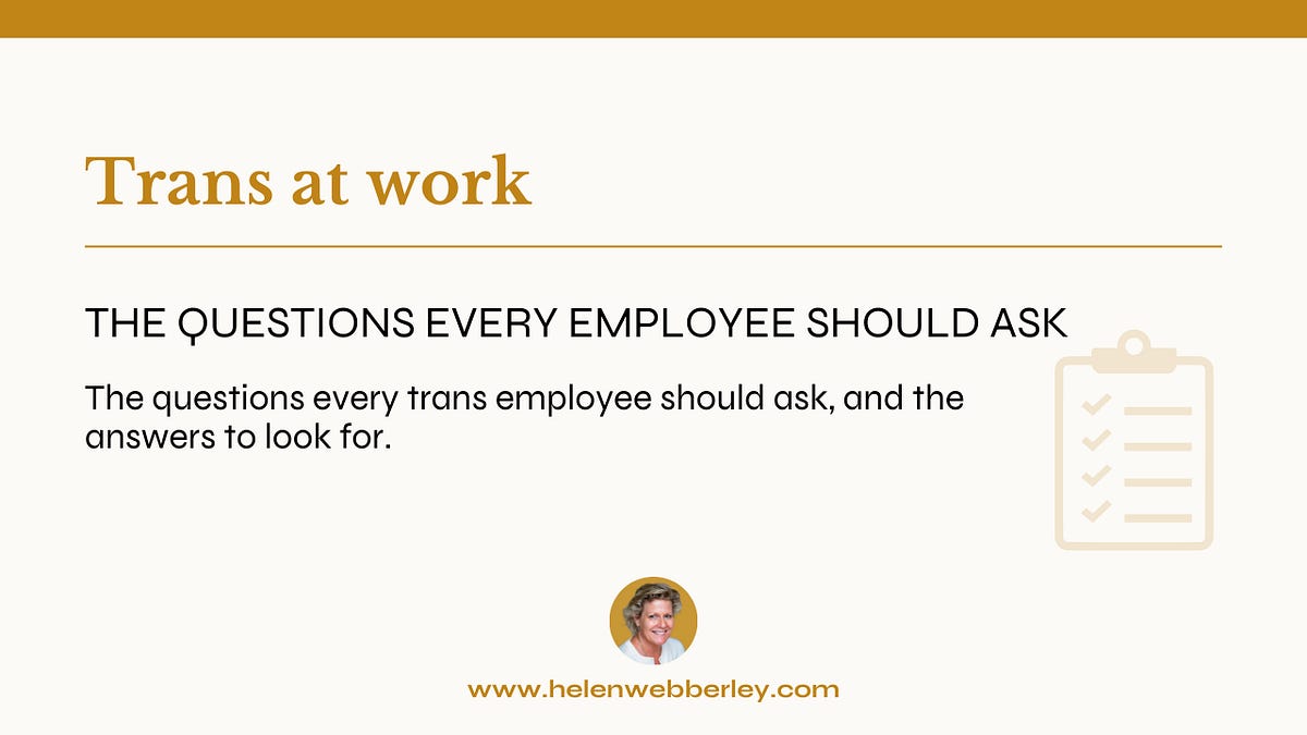 Essential questions trans employees should ask employers