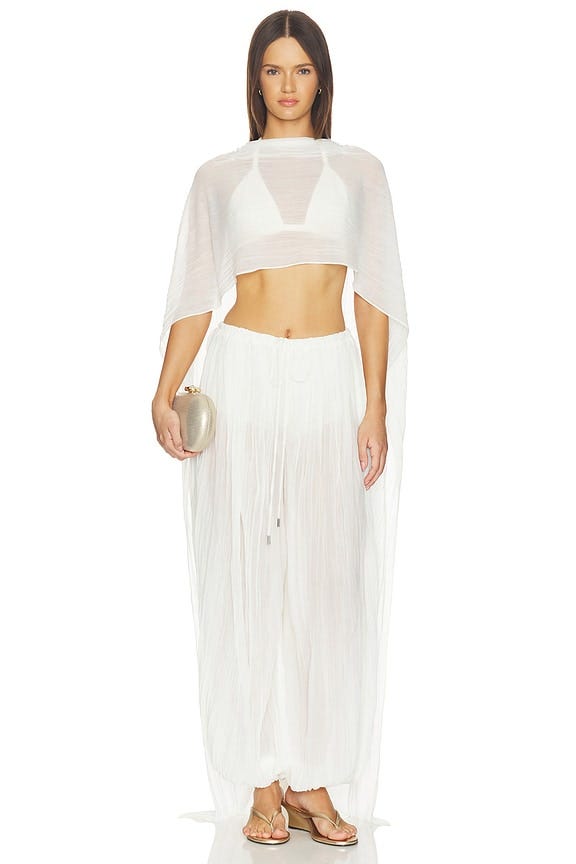 view 1 of 3 Genoa Sheer Jersey Cape in Ivory