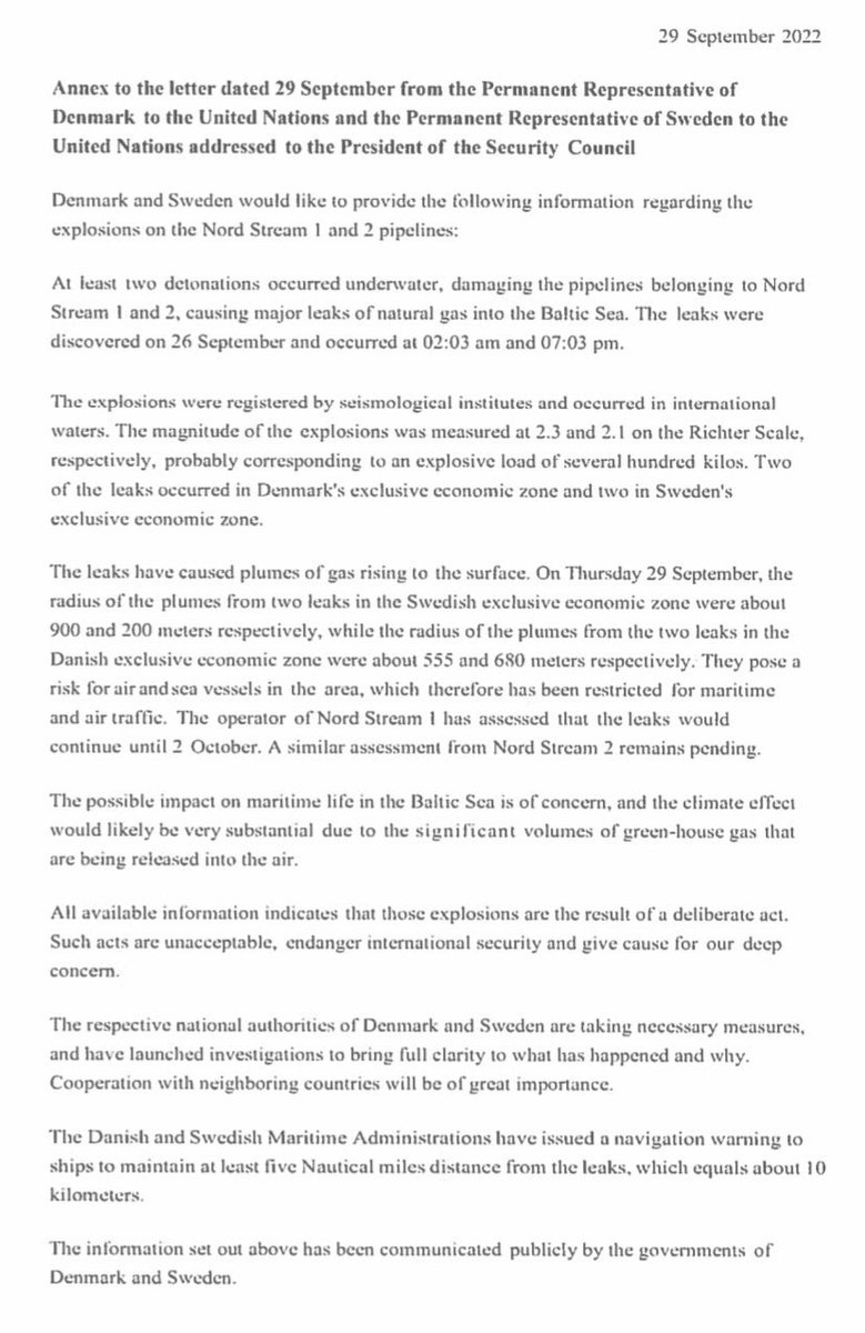 image of letter presented to UNSC by Denmark and Sweden