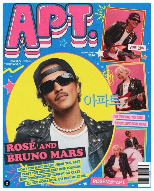 La canzone ”APT“ di Bruno Mars e Rose in Corea viene spesso cantante durante i giochi alcolici La canzone ”APT“ di Bruno Mars e Rose in Corea viene spesso cantante durante i giochi alcolici