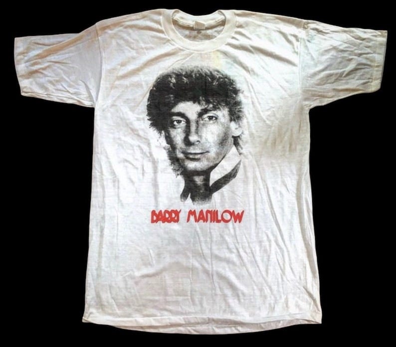Vintage 1980s Barry Manilow Paradise Cafe Concert Tour Tee T image 1