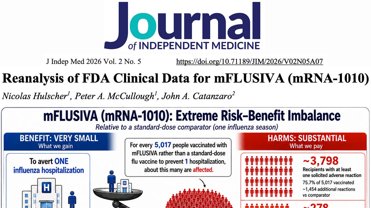 BREAKING: Our FDA Data Reanalysis Demanding Market Withdrawal of Moderna&rsquo;s mRNA Flu Shot Is Now PEER-REVIEWED and PUBLISHED