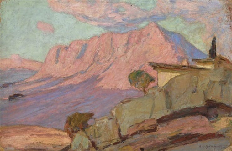 'Landschap op de Krim' - olieverf op doek: Vasyl Krychevsky