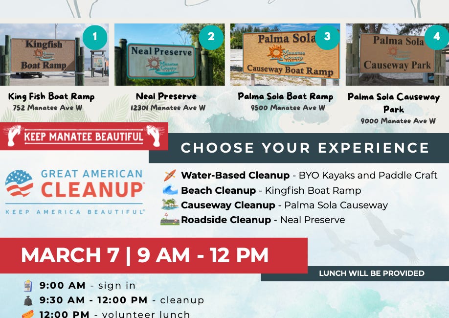 Volunteers Sought for Great American Cleanup Across Manatee County