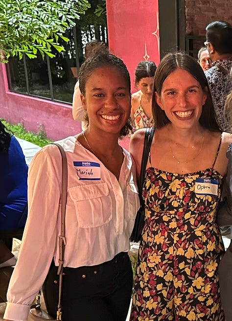 Images of people posing for the camera at networking event