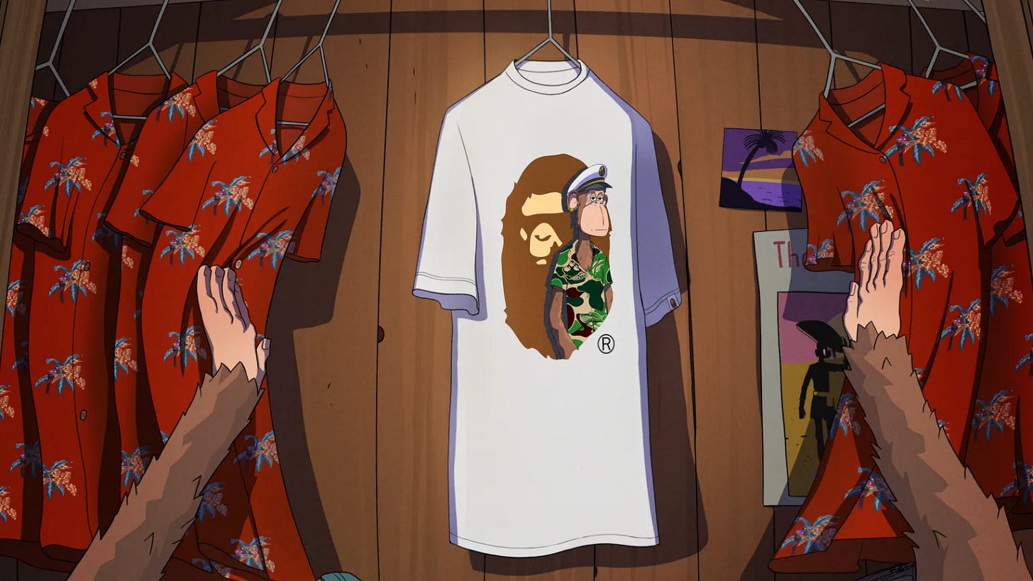 BAPE x Bored Ape Yacht Clubのティーザー。 画像: Yuga Labs