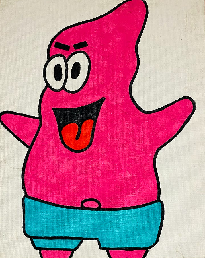 Painting of Patrick Star from Spongebob