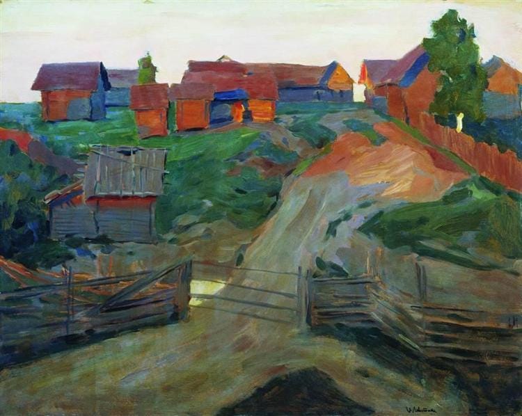Entrance to the village, c.1898 - Isaac Levitan - WikiArt.org