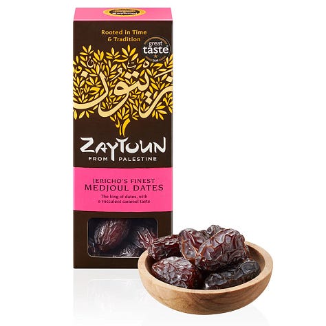 A jar of turshi, Desified cookbook and palestinian Medjool dates