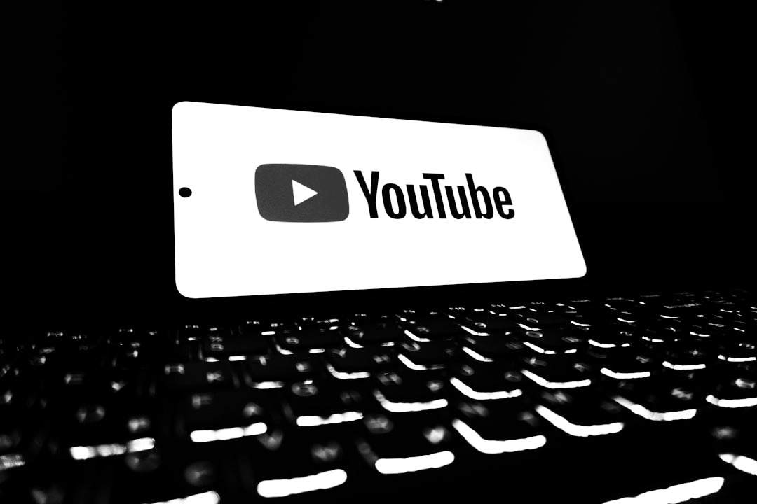 Youtube logo displayed on a keyboard. Youtube logo displayed on a keyboard.