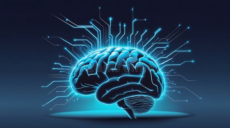 Brain Made of Glowing Neural Wires, Symbolizing AI Complexity and Mental  Overload in Dark Sci-fi Style Stock Illustration - Illustration of style,  surreal: 384627044