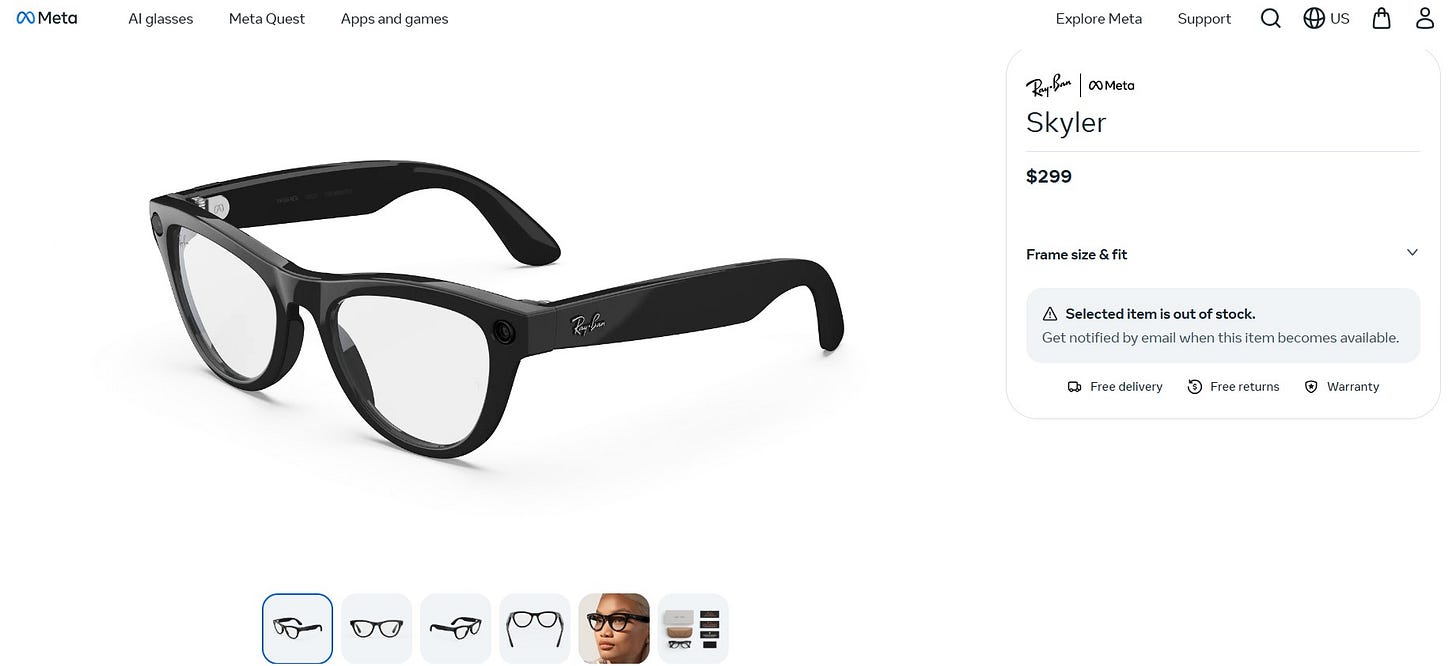 Meta Ray-Ban Skyler smart glasses product listing, highlighting AI-powered wearable tech used by students to access real-time answers during exams and classwork; a futuristic tool potentially reshaping academic integrity and AI-assisted learning. Meta Ray-Ban Skyler smart glasses product listing, highlighting AI-powered wearable tech used by students to access real-time answers during exams and classwork; a futuristic tool potentially reshaping academic integrity and AI-assisted learning.
