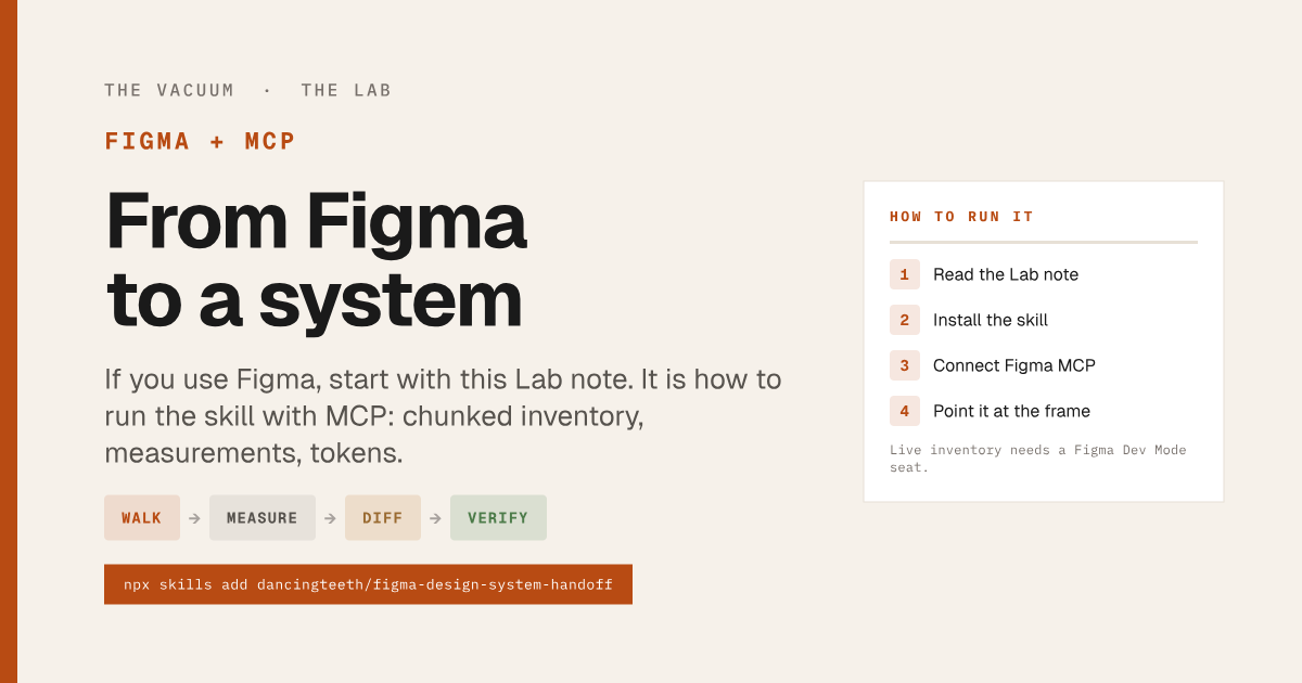 The Lab: Codegen-as-Architecture (and the Figma Skill I Built to Kill It)