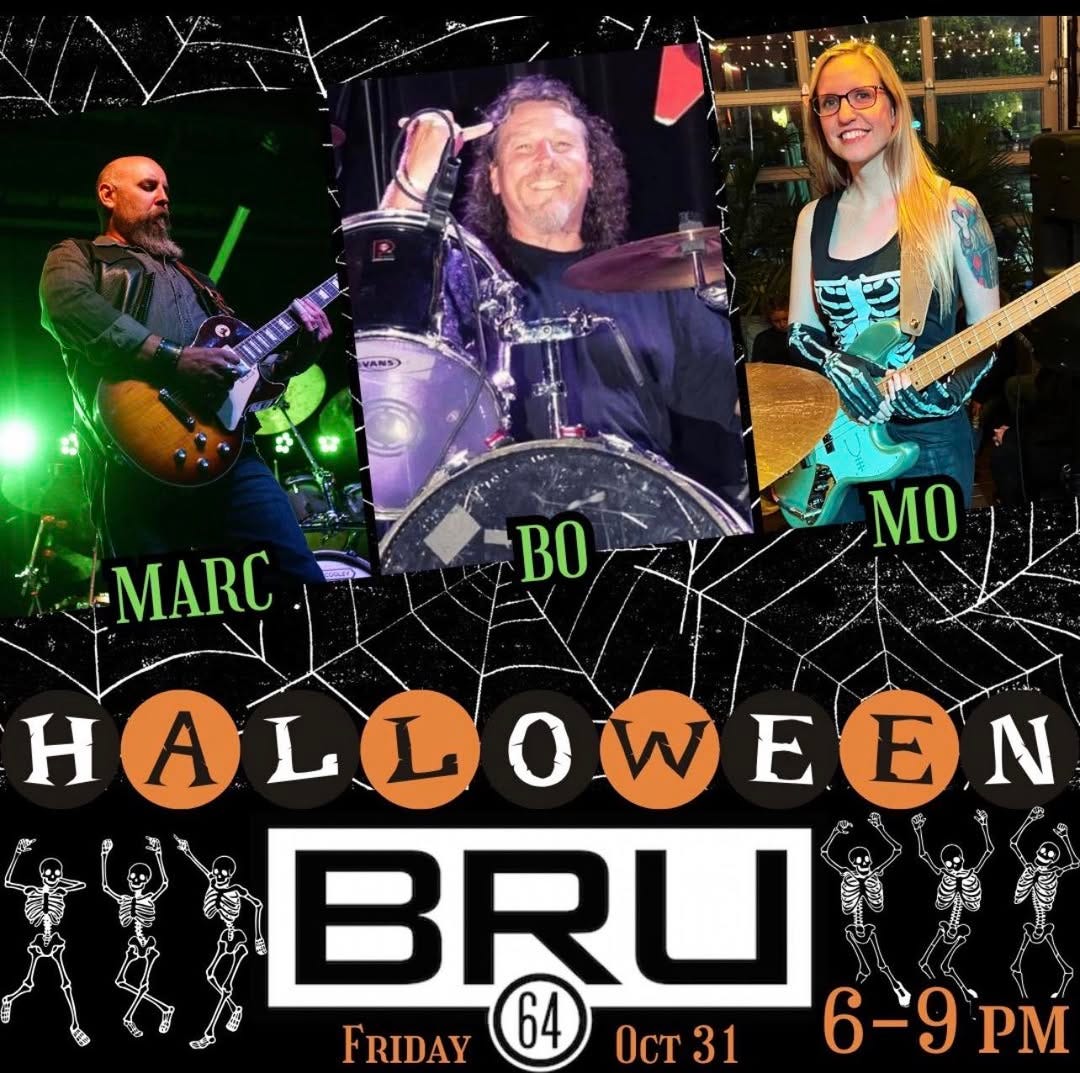May be an image of text that says 'VANSO MARC BO MO H HALLOWE LLOWEEN LL A OW NEEN E E N BRU FRIDAY 64 OCT 31 6-9PM 6-9 PM'
