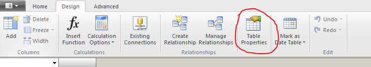 Power Pivot Table Properties Power Pivot Table Properties