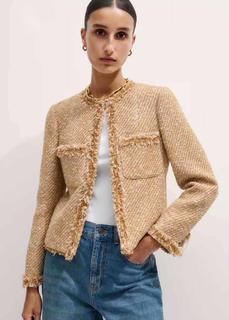 me+em Metallic Tweed Evening Jacket