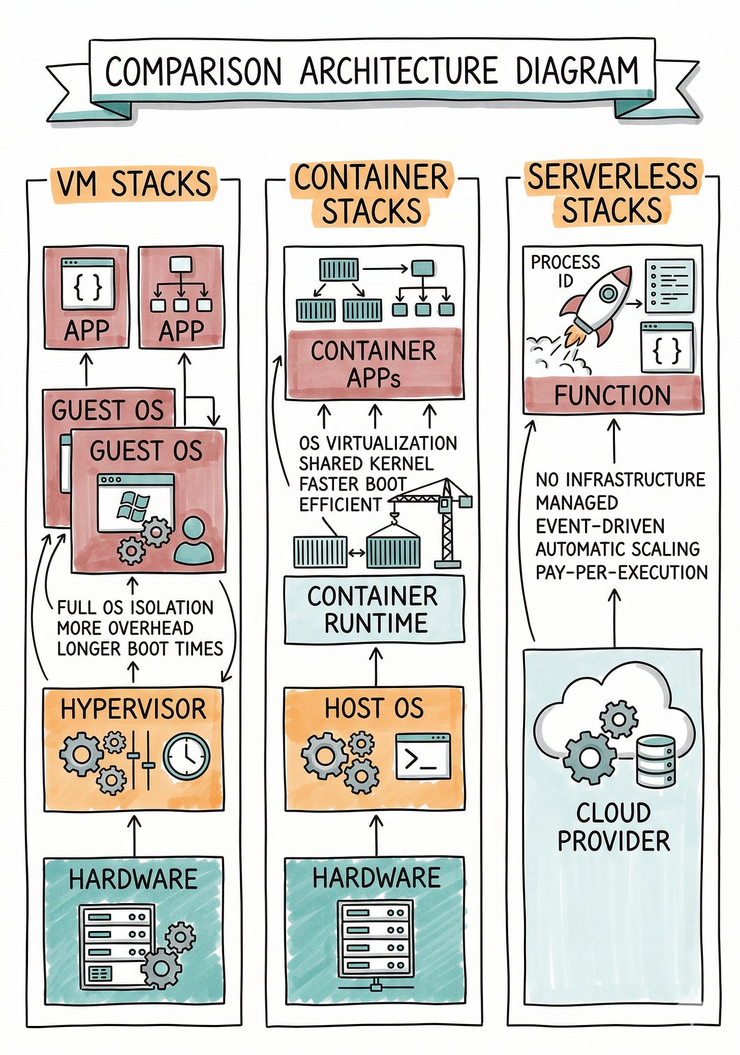 Virtualisation Computing Container Serverless Serverless vs Containers vs VMs: The Honest Trade-offs Nobody Talks About