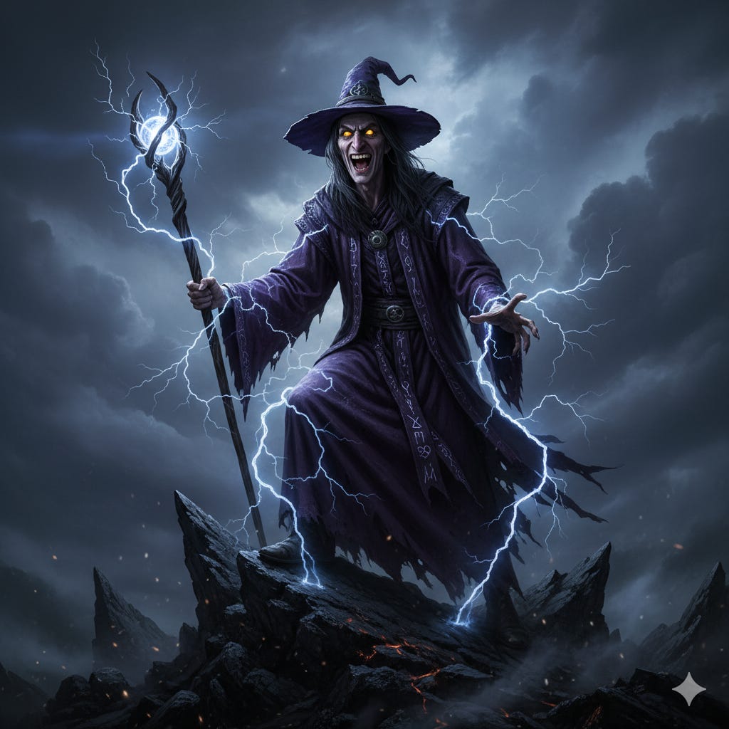 Creepy techno-wizard (Writers don't need a lot of tech)