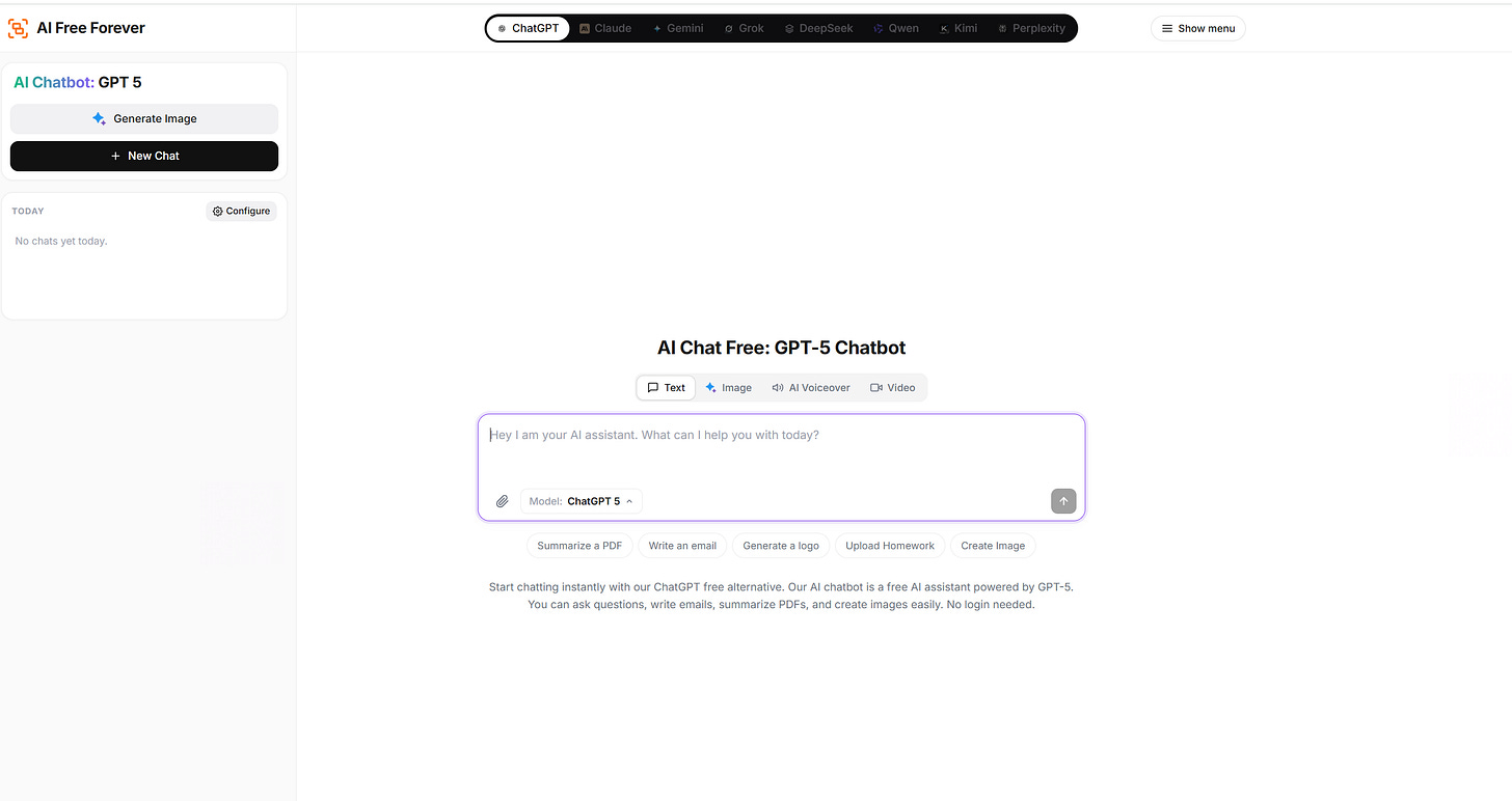 AIFreeForever Chat Interface