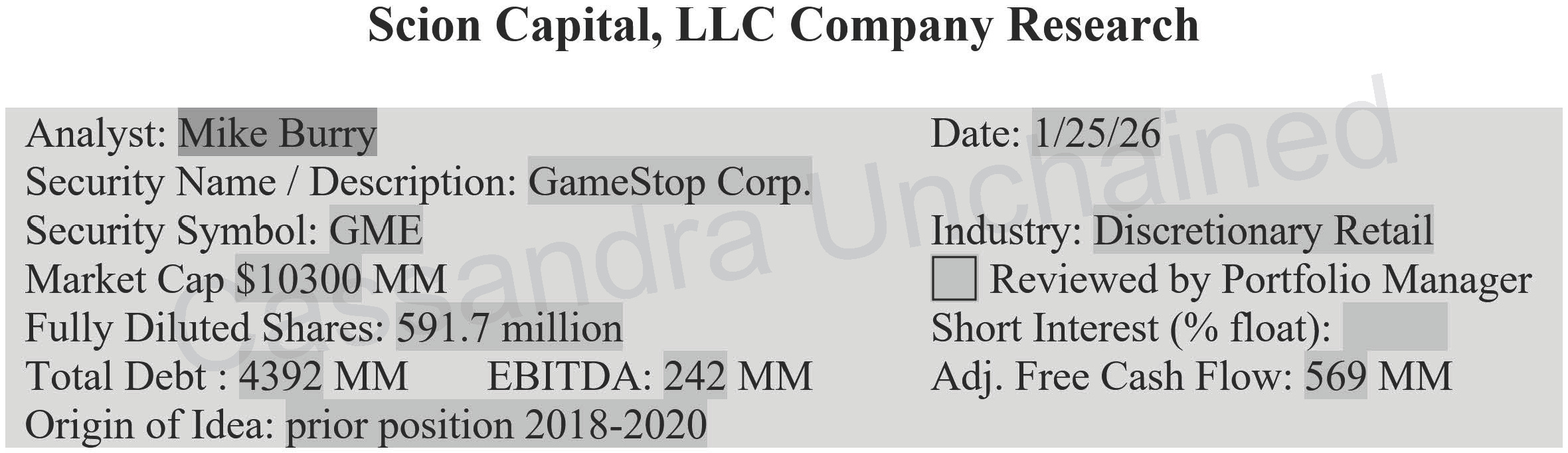 Final Stop GameStop: The Jig is Up - by Michael Burry