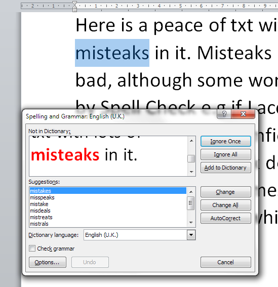 How to use spell check in Word 2007 and Word 2010 | LibroEditing  proofreading, editing, transcription, localisation
