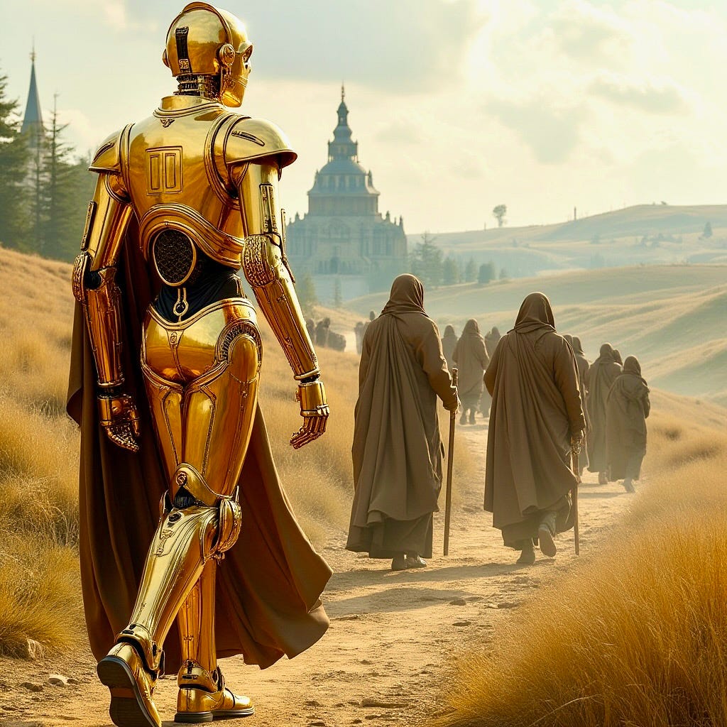 A group of people walking on a dirt path

AI-generated content may be incorrect.