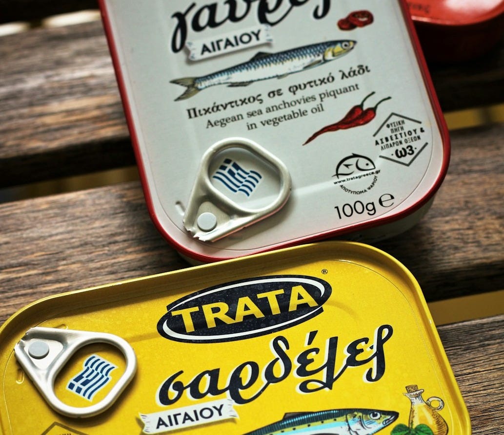 person holding yellow and white can