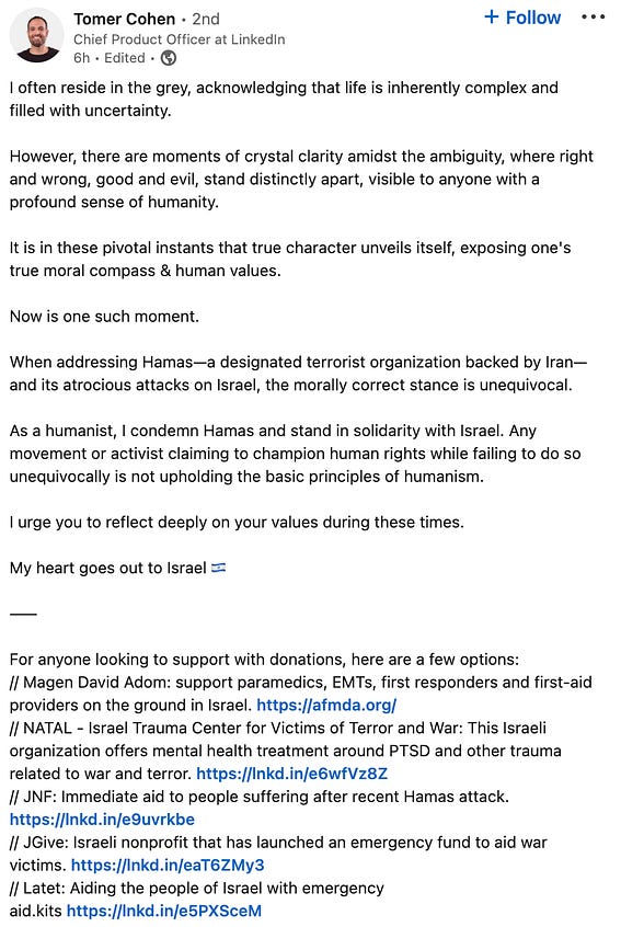 Direct link: https://www.linkedin.com/posts/tomercohen_i-often-reside-in-the-grey-acknowledging-activity-7117153880097841152-eA8X