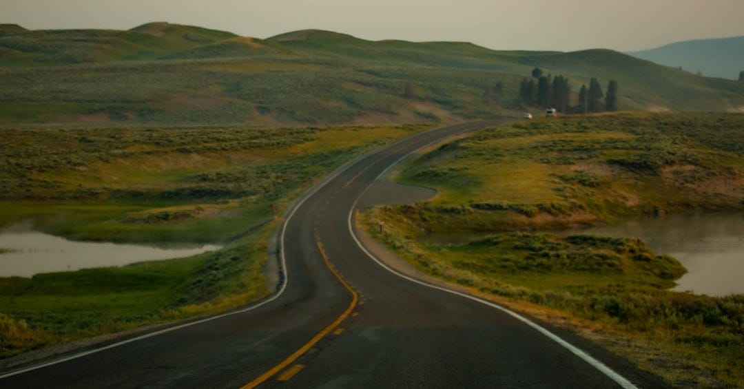 An empty road in the middle of nowhere