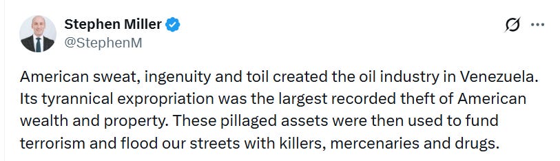 American sweat, ingenuity and toil created the oil industry in Venezuela. Its tyrannical expropriation was the largest recorded theft of American wealth and property. These pillaged assets were then used to fund terrorism and flood our streets with killers, mercenaries and drugs.