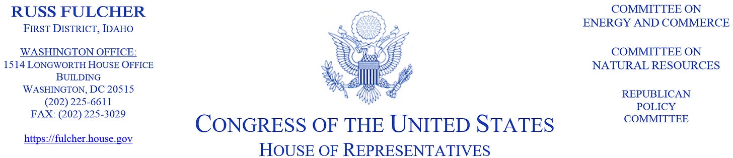 Rep. Russ Fulcher responding to your message - Re: Geoengineering Rep. Russ Fulcher responding to your message - Re: Geoengineering