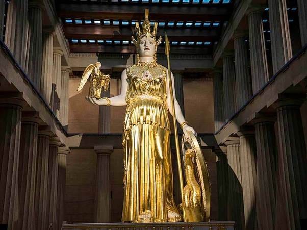 Athena’s statue in the Parthenon’s replica in Nashville Athena’s statue in the Parthenon’s replica in Nashville