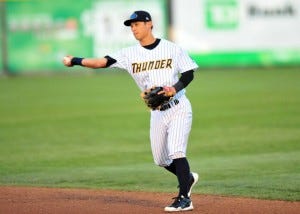 As Rob Refsnyder's defense at second base improves, his prospect status skyrockets. (Photo: Trenton Thunder/Facebook.com) As Rob Refsnyder's defense at second base improves, his prospect status skyrockets. (Photo: Trenton Thunder/Facebook.com)