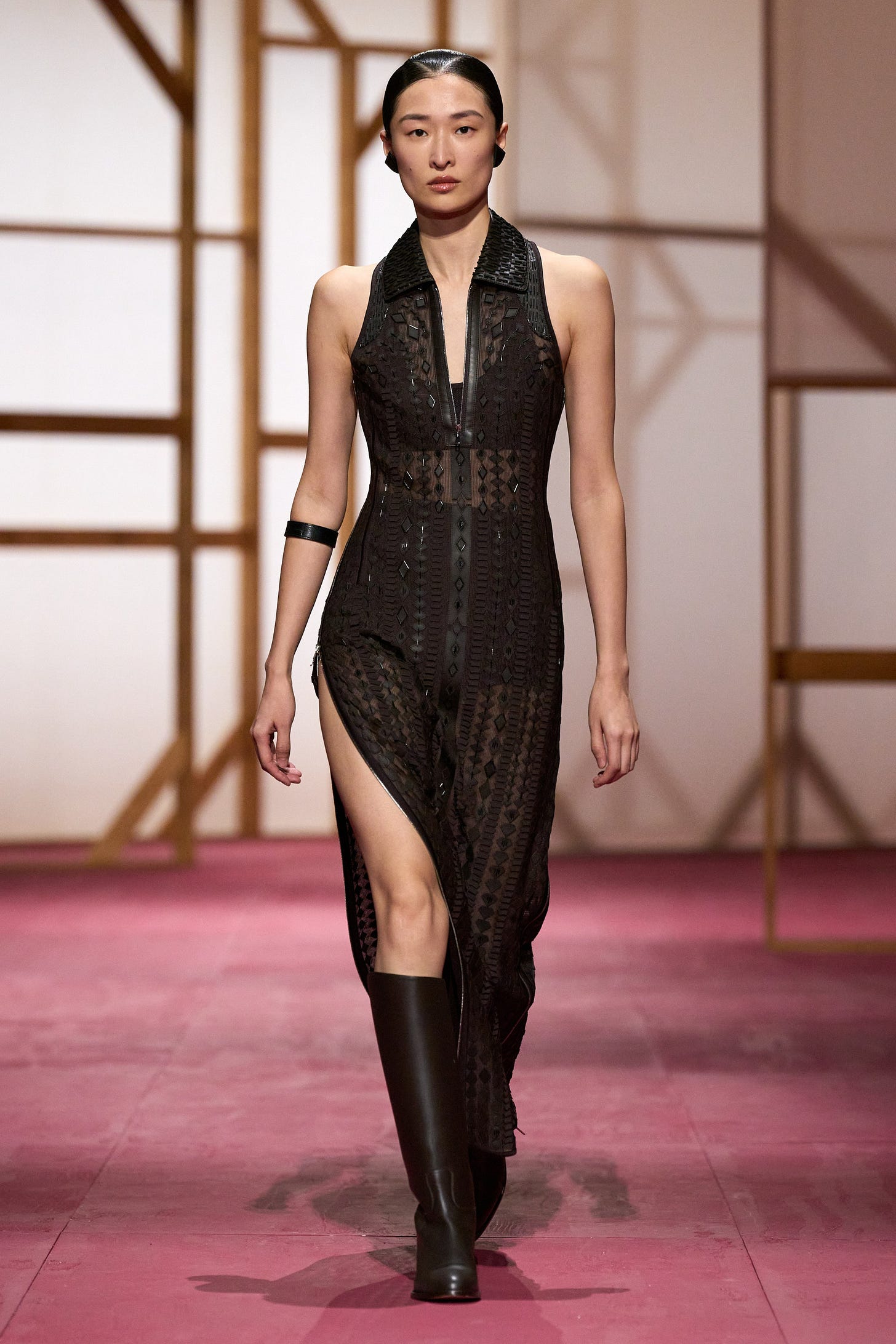 Image may contain Grace Park Fashion Adult Person Clothing Footwear Shoe Dress and Standing