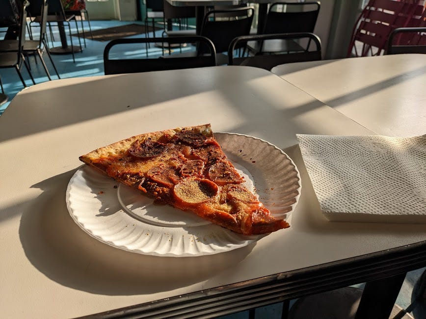 slice of vegan pizza