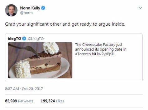 Cheesecake factory joke twet Cheesecake factory joke twet